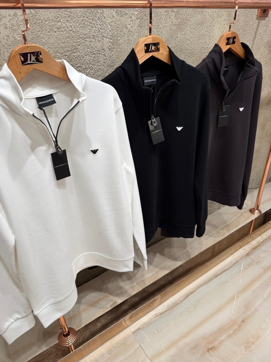 Emporio Armani Half-Zip Majica Dugi Rukav “Black”