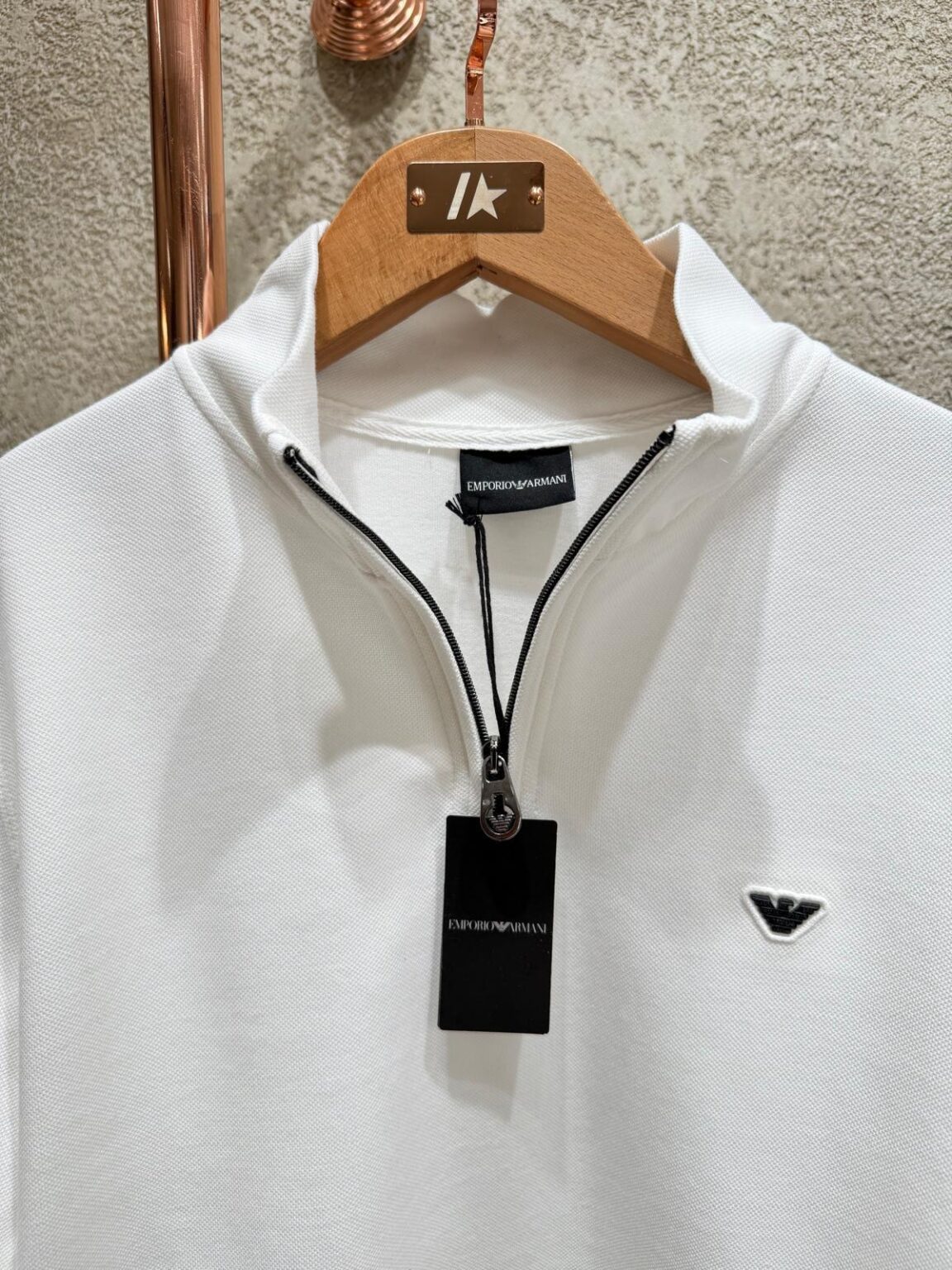 Emporio Armani Half-Zip Majica Dugi Rukav “White”