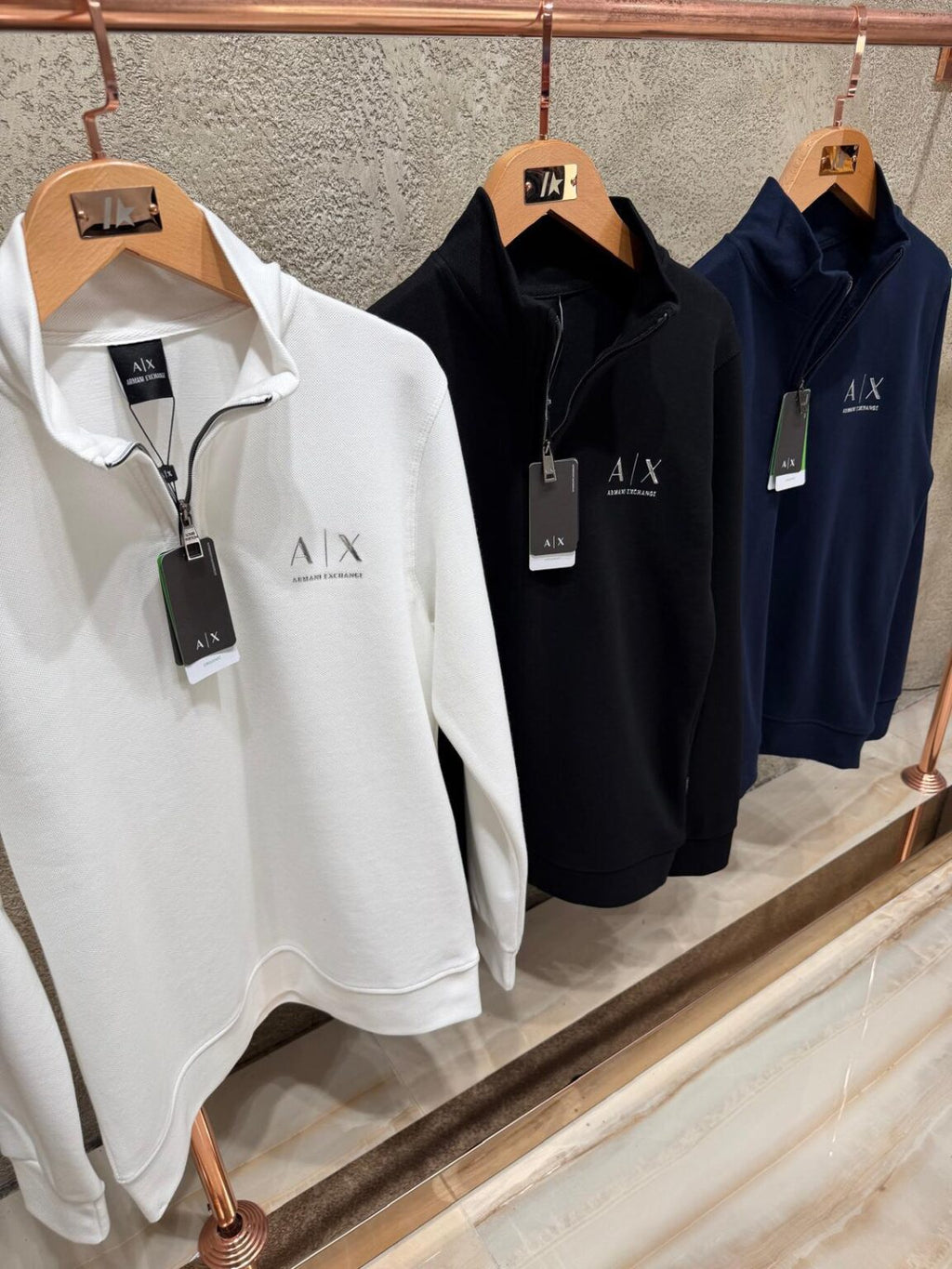 Armani Exchange Half-Zip Majica Dugi Rukav