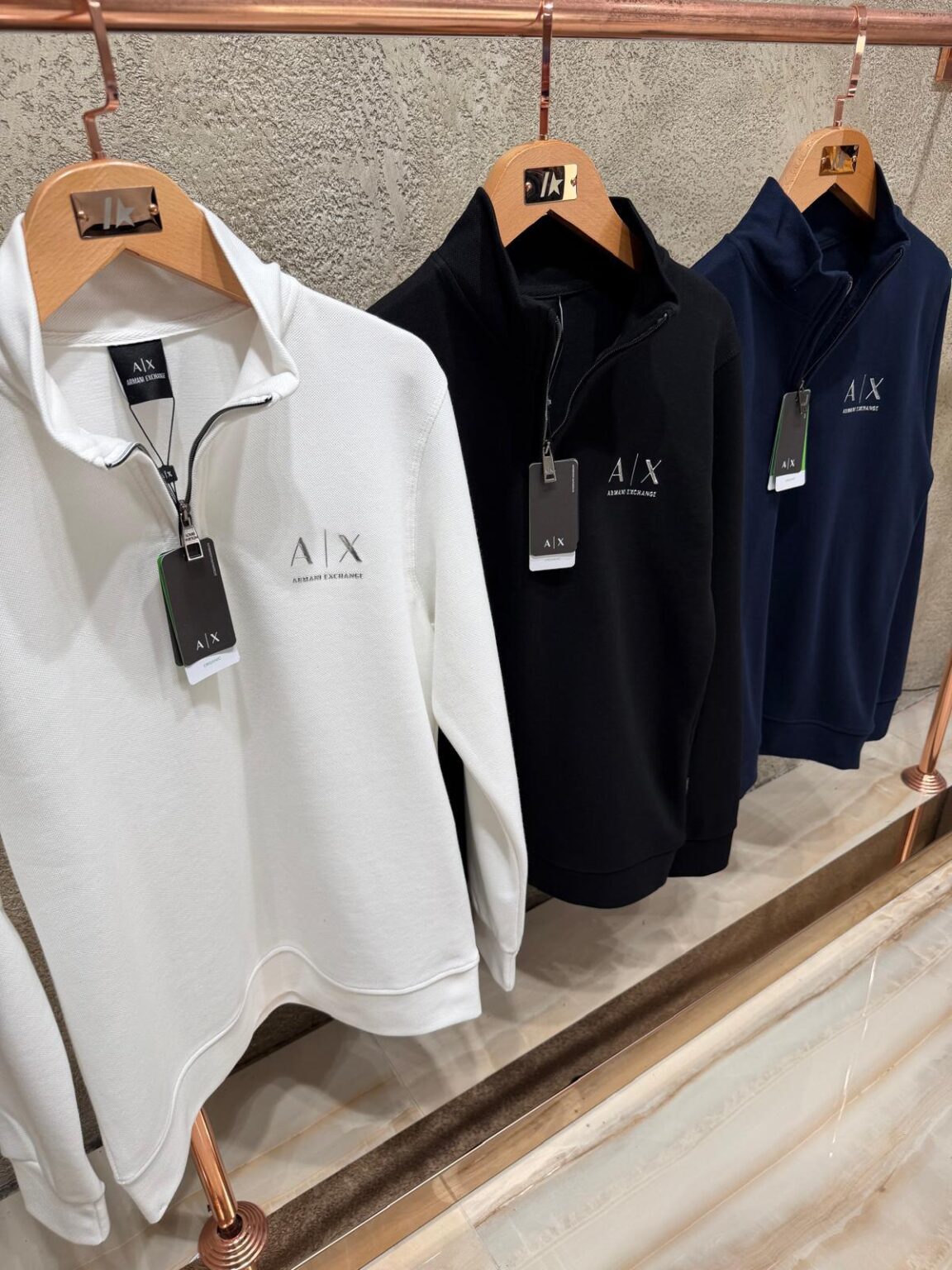 Armani Exchange Half-Zip Majica Dugi Rukav